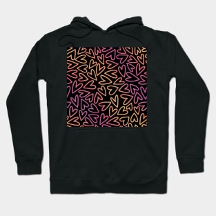 Ombre Hearts on Black Hoodie